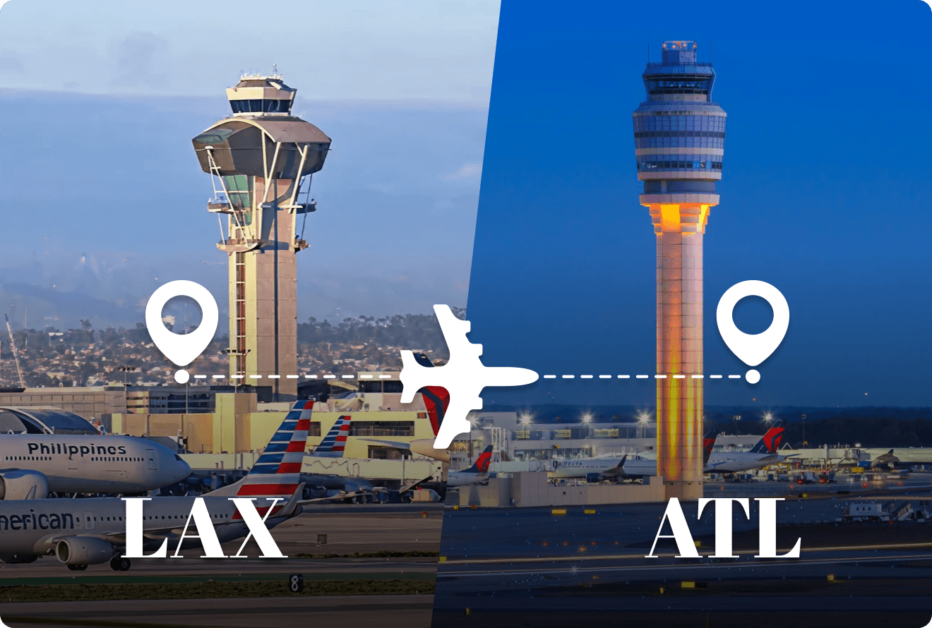 Cheap flights from Los Angeles LAX to Atlanta ATL airport route